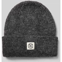 MSCH Copenhagen Beanie mit Alpaka-Anteil und Label-Patch in Dunkelgrau Melange, Größe 1 von MSCH Copenhagen