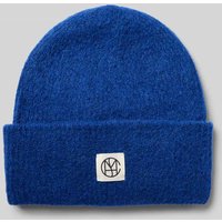 MSCH Copenhagen Beanie mit Alpaka-Anteil und Label-Patch in Royal Melange, Größe 1 von MSCH Copenhagen