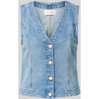 MSCH Copenhagen Jeansweste mit V-Ausschnitt Modell 'Eli Ada' in Jeansblau, Größe L von MSCH Copenhagen
