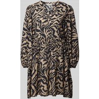 MSCH Copenhagen Knielanges Kleid mit Allover-Muster Modell 'Felixie' in Hellbraun, Größe L MSCH Copenhagen Knielanges Kleid mit Allover-Muster Modell 'Felixie' in Hellbraun, Größe L von MSCH Copenhagen