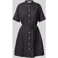 MSCH Copenhagen Knielanges Leinenkleid mit Stehkragen Modell 'Pennie Ginia' in Anthrazit, Größe XS von MSCH Copenhagen