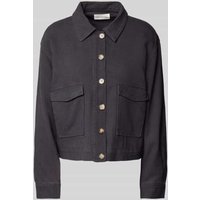 MSCH Copenhagen Leinenjacke mit aufgesetzten Pattentaschen Modell 'Jovene Ginia' in Anthrazit, Größe XL von MSCH Copenhagen