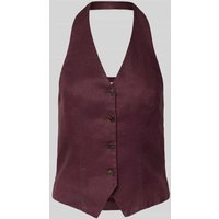 MSCH Copenhagen Neckholder-Weste aus Leinen Modell 'Naira Claritta Halter' in Bordeaux, Größe M von MSCH Copenhagen