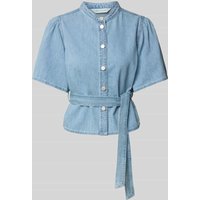 MSCH Copenhagen Regular Fit Jeansbluse mit Bindegürtel Modell 'Ingrid Lis' in Jeansblau, Größe S von MSCH Copenhagen