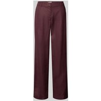 MSCH Copenhagen Straight Leg Leinenhose mit Eingrifftaschen in Bordeaux, Größe XL von MSCH Copenhagen