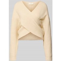 MSCH Copenhagen Strickpullover in Wickel-Optik Modell 'Zinelle' in Beige, Größe M/L von MSCH Copenhagen