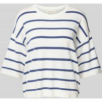 MSCH Copenhagen Strickshirt mit überschnittenen Schultern und Rundhalsausschnitt in Rauchblau, Größe M/L von MSCH Copenhagen