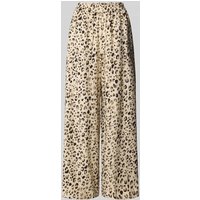 MSCH Copenhagen Wide Leg Stoffhose mit Plisseefalten Modell 'Alyona Vlora' in Beige, Größe M von MSCH Copenhagen