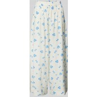 MSCH Copenhagen Wide Leg Stoffhose mit floralem Print Modell 'Rojan' in Royal, Größe L von MSCH Copenhagen