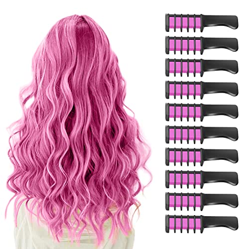 MSDADA Haarkreide Set für Mädchen 10 Stück Temporäre auswaschbare Haarfarbe Kinder 4-12 Jahre Sicher ungiftig Für Geburtstage Partys Cosplay Weihnachten (Rosa) von MSDADA