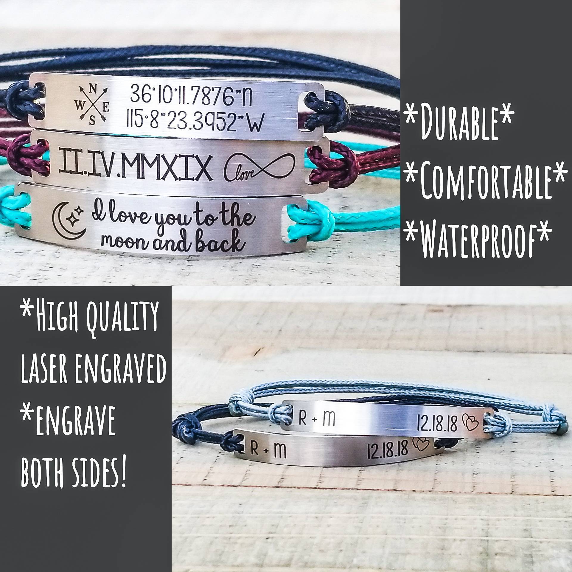 Personalisierte Armbänder Für Paare-Valentinstag Geschenk Ihn-Valentinstag Sie-Jahrestag Geschenk-Idee-Paare Anfang Personalisierte Armbänder Für Paare-Valentinstag Geschenk Ihn-Valentinstag Sie-Jahrestag Geschenk-Idee-Paare Anfang von MSDesignsOn3rd