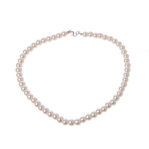 MSEKKO Frauen Halskette Elegante Elfenbein Weiß Glas Nachahmung Süßwasser Perlenketten Für Frauen Jewerly von MSEKKO