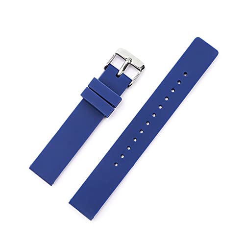 MSEURO 12 mm 14 mm 16 mm 18 mm 20 mm 22 mm 24 mm Silikon Ersatzwachtband Bandgurt Universal Rubber Sport Watchband Armband Accessoires (Color : Royal blue, Size : 14mm) von MSEURO