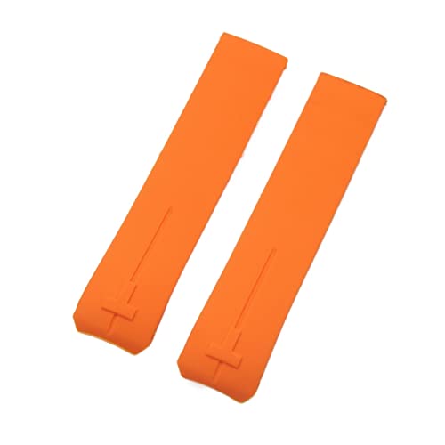 MSEURO 2 0mm 21 mm Schwarzorange Silikonkautschuk -Riemen kompatibel for Tissot kompatibel for BERÜHREN Kompatibel for SAMMLUNG Serie T091T013 T081 Herren (Color : Orange NO clasp, Size : 20mm) von MSEURO
