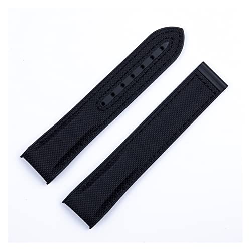 MSEURO 20 mm 22 mm Nylon Gummi -Uhrband -kompatibel for Omega -Riemen kompatibel for Seamaster Kompatibel for PLANET Clasp Watch Band Accessoires Armband Kette (Color : Black, Size : 20MM OM_ROSE BU von MSEURO