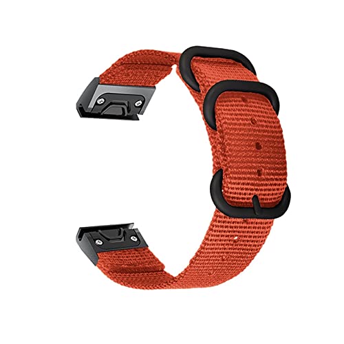 MSEURO 22/26mm Nylon Quick Easyfit Watchband -Gurt kompatibel for Garmin kompatibel for Enduro/kompatibel for Fenix ​​5 5x Plus/6 6x Pro/kompatibel for Ansatz S62 (Color : Orange bk, Size : 26mm) von MSEURO
