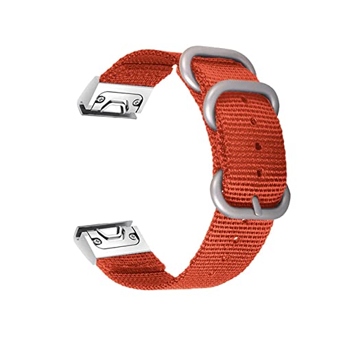 MSEURO 22/26mm Nylon Quick Easyfit Watchband -Gurt kompatibel for Garmin kompatibel for Enduro/kompatibel for Fenix ​​5 5x Plus/6 6x Pro/kompatibel for Ansatz S62 (Color : Orange si, Size : 2) von MSEURO