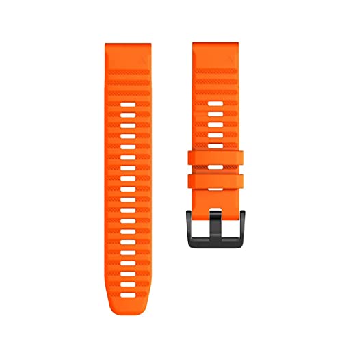 MSEURO 26mm 22mm Bandsoft Silikongurt kompatibel for Fenix 6/6 Pro/5/5 Plus Smartwatch -Zubehör kompatibel for Garmin -kompatibel for Fenix 6x/ 6x Pro/5x/3 (Color : Orange, Size : 22mm-Fenix 6 6Pro von MSEURO