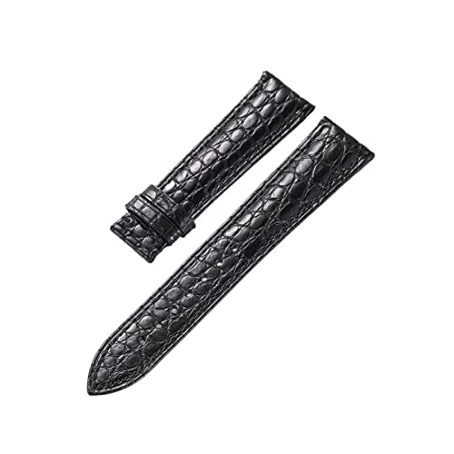 MSEURO Alligator Uhrengurt echte Leder -Uhren -Bänder for Männer for Frauen Uhr Accessoires 12-24 mm (nicht inklusive Schnalle) (Color : Noir, Size : 12mm) von MSEURO