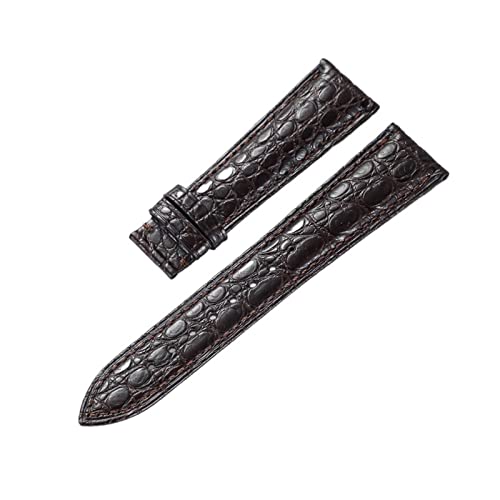 MSEURO Alligator Uhrengurt echte Leder -Uhren -Bänder for Männer oder Frauen Uhr Accessoires 12-24mm (Color : Deep Brown, Size : 16mm) von MSEURO