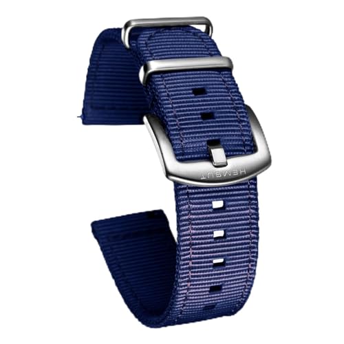 MSEURO Black Orange Watch Bands Schnellfreie militärische Nylon -Uhr -Gurte und schwere gebürstete Schnalle 18mm 20 mm 22 mm 24 mm (Color : Blue, Size : 22mm) von MSEURO