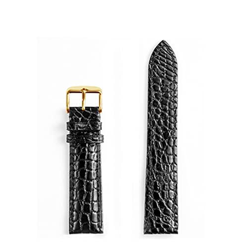 MSEURO Doppelseitiger Krokodil-Uhrengurt for Männer/Frauen Krokodil Uhrengurte Leder klassisches Design Watchbänder Pefect Männer Geschenk (Color : B gold pink, Size : 18mm) von MSEURO