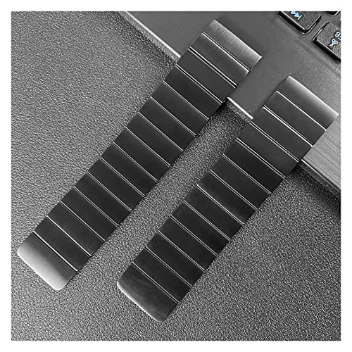 MSEURO Edelstahl -Metallmagnetgelenkarmbandarmband 20mm 22 mm kompatibel for Ticwatch Pro 3 2021 /Gtx Sehen Sie Band for Ticwatch kompatibel E3/GTH (Color : Black band, Size : S2) von MSEURO