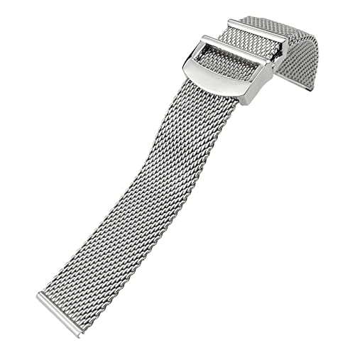 MSEURO Edelstahl gewebtes Mesh Watchband 20mm 21 mm 22 mm kompatibel for Iwc Kompatibel for LE Petit kompatibel for Prince kompatibel for Mark 18 Uhrengurt (Color : Silver, Size : 22MM_FOR IWC) von MSEURO
