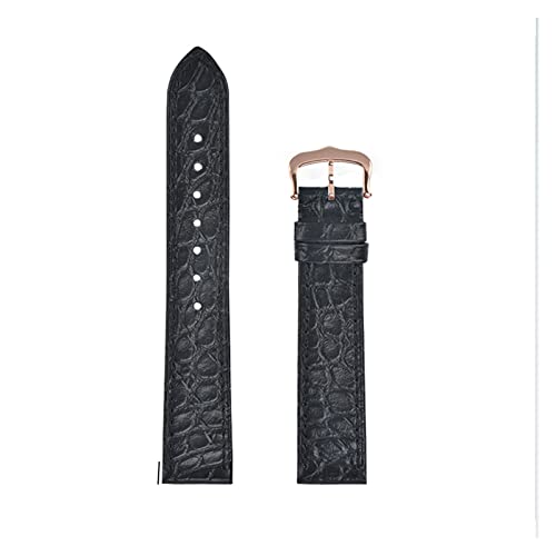 MSEURO Professionelles Uhrenband Echtes Leder Uhrengurt Krokodil Muster16mm/ 20 mm Armband Männer/LAD kompatibel for Cartier kompatibel for Tank Solo W6700255 (Color : Rose buckle, Size : 16mm) von MSEURO