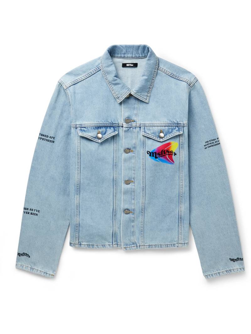 MSFTSREP - Logo-Print Denim Jacket - Men - Blue - M von MSFTSREP