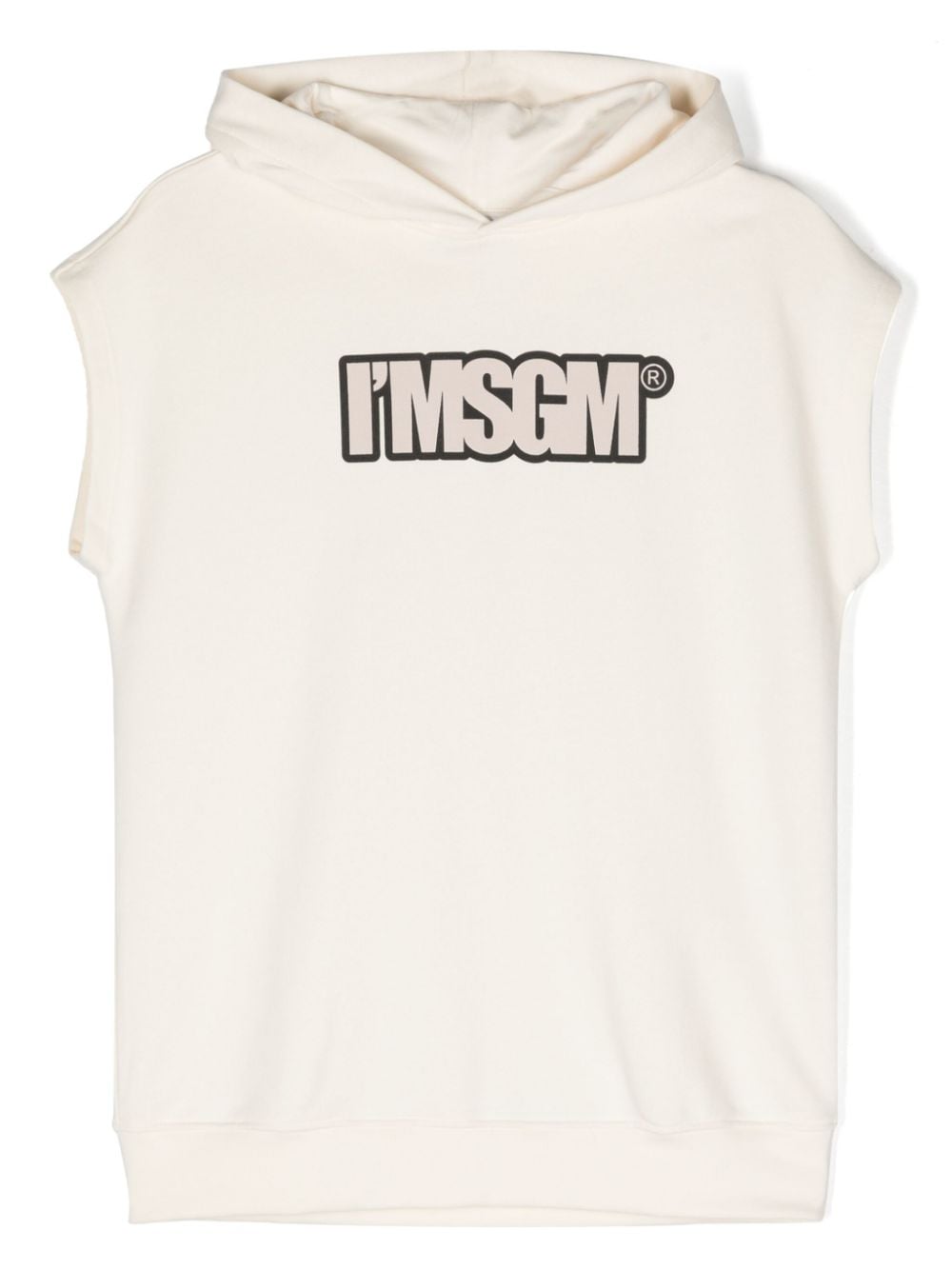 MSGM Kids Ärmelloser Hoodie mit Logo-Print - Nude von MSGM Kids