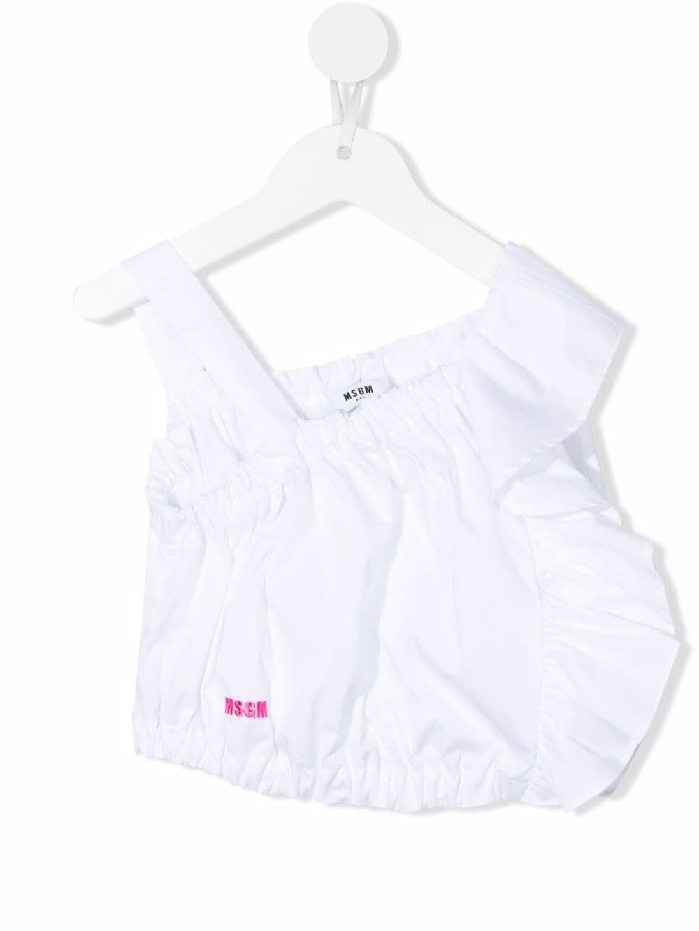 MSGM Kids Asymmetrisches Cropped-Top - Weiß von MSGM Kids