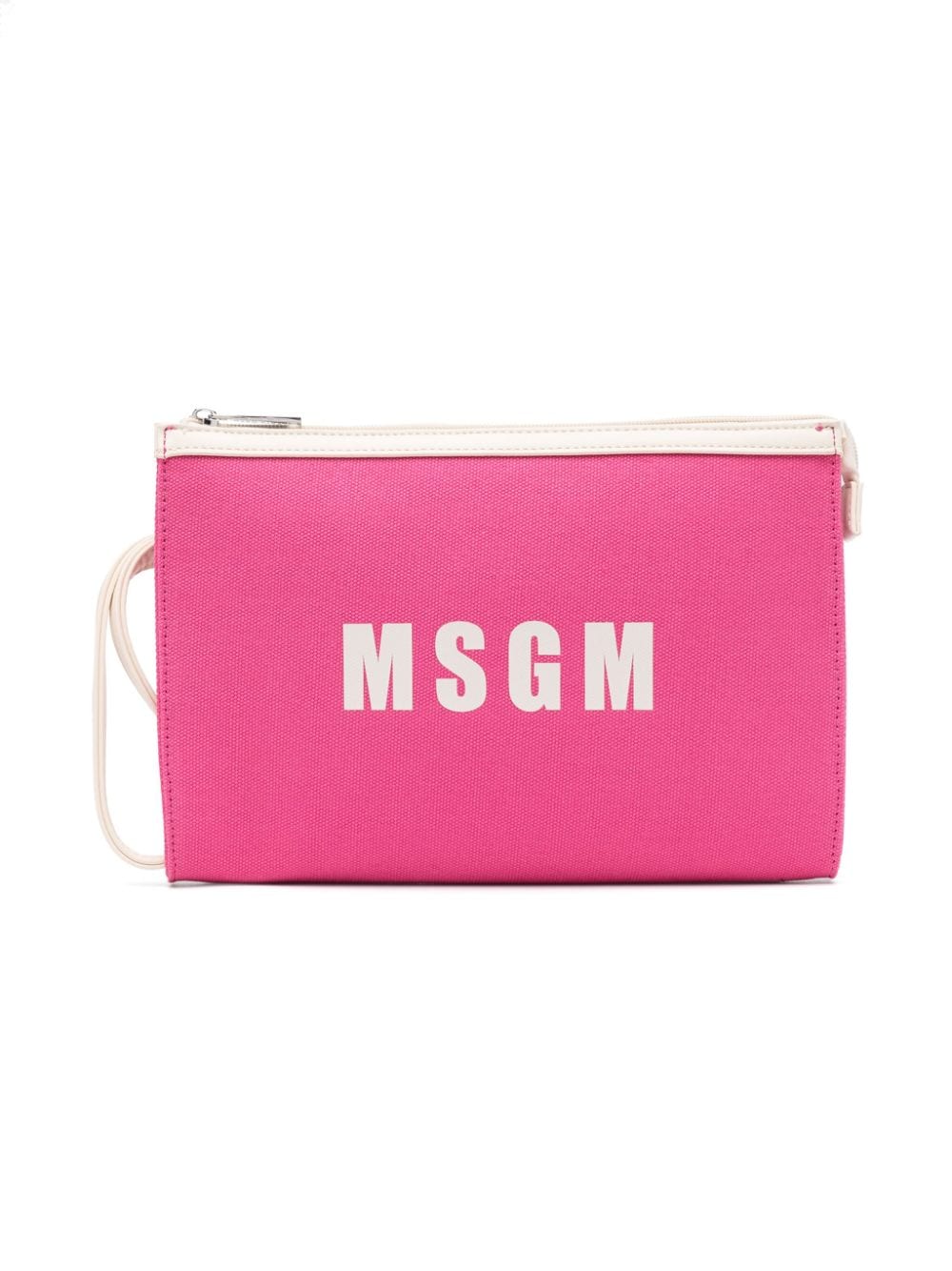 MSGM Kids Clutch aus Canvas mit Logo-Print - Rosa von MSGM Kids