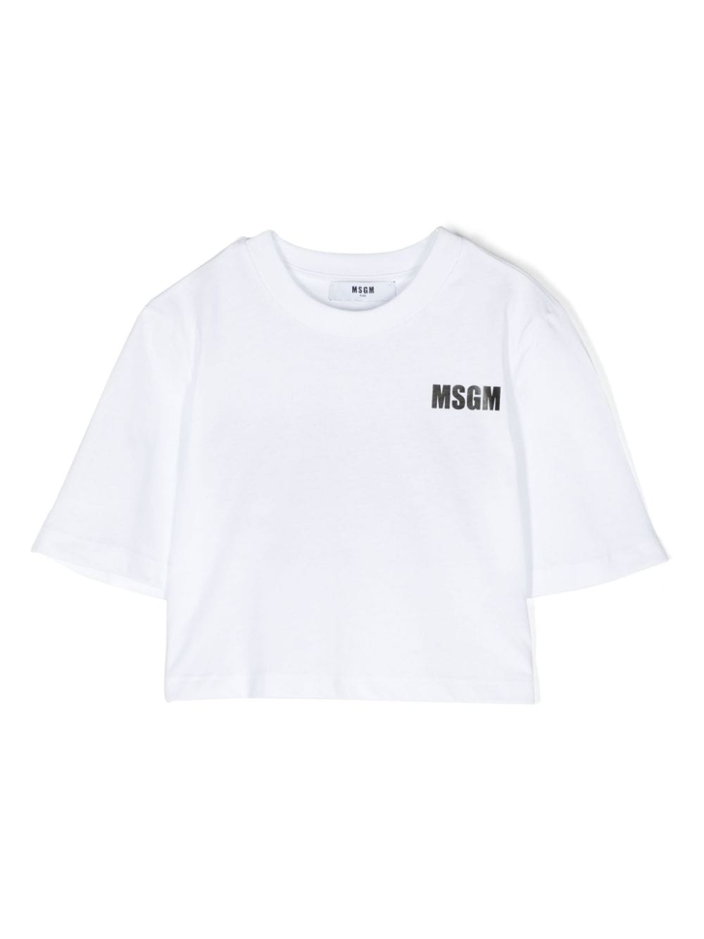 MSGM Kids Cropped-T-Shirt mit Logo-Print - Weiß von MSGM Kids