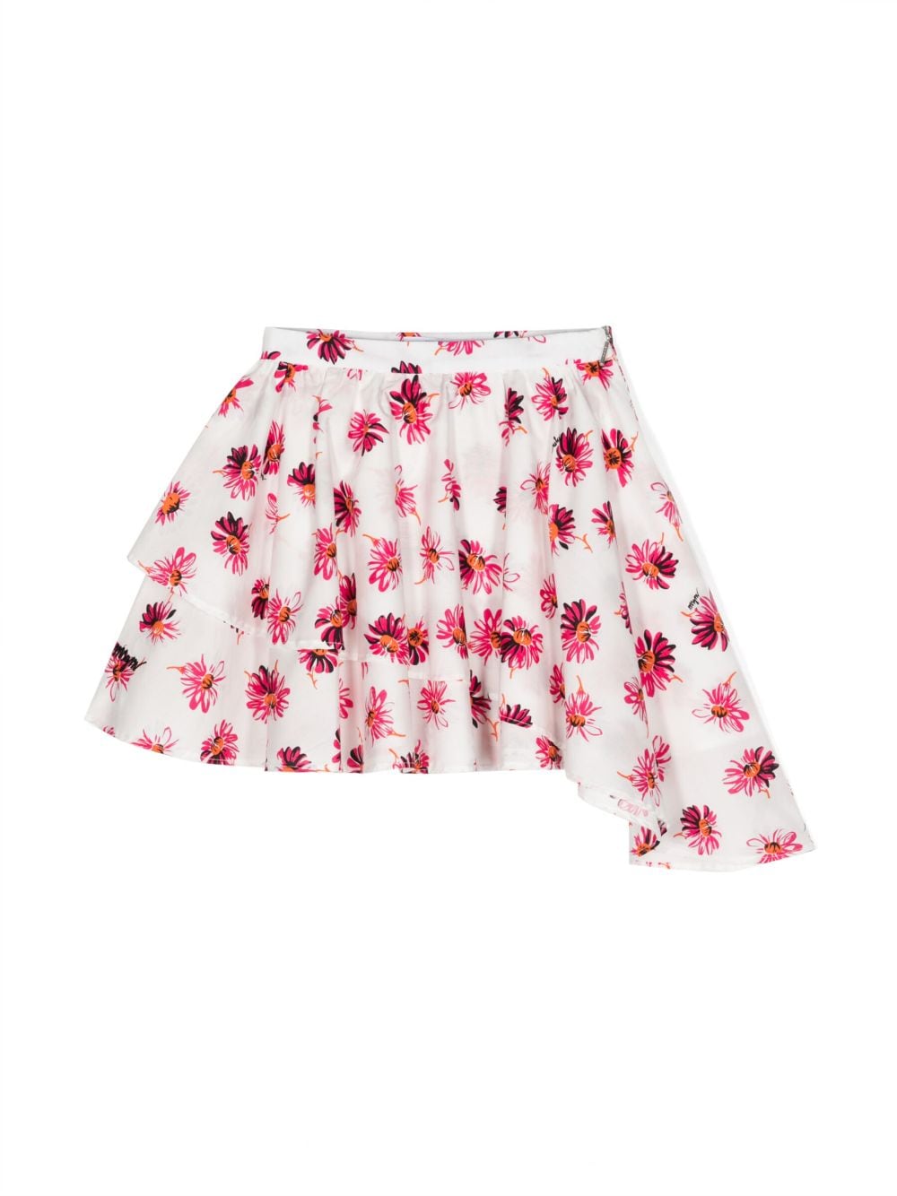 MSGM Kids Drapierter Rock mit Blumen-Print - Weiß von MSGM Kids