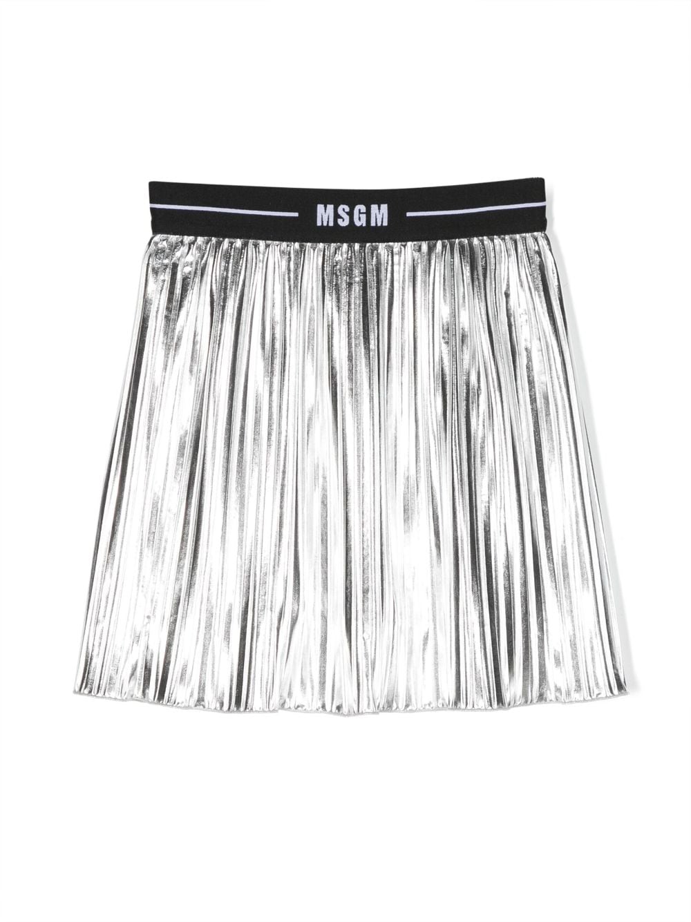 MSGM Kids Faltenrock im Metallic-Look - Silber von MSGM Kids