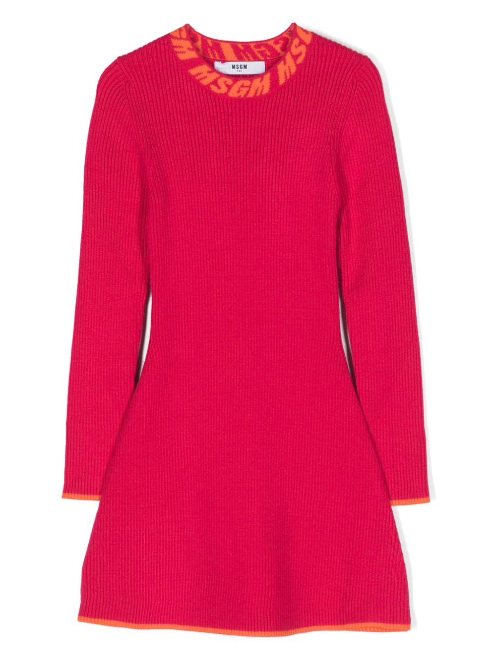 MSGM Kids Geripptes Kleid mit Intarsienmuster - Rosa von MSGM Kids