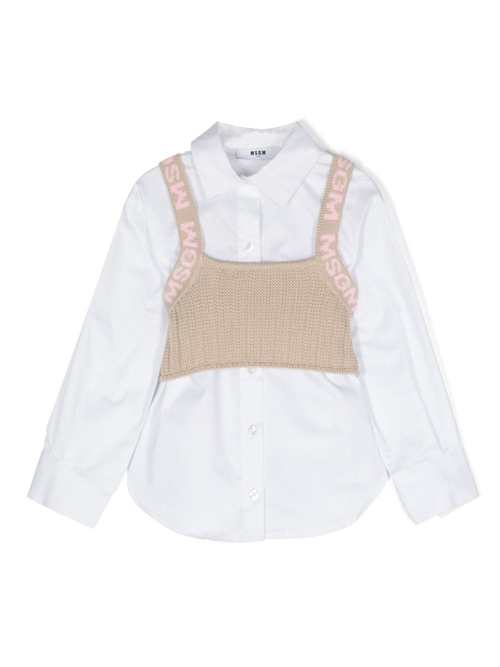 MSGM Kids Hemd-Set im Layering-Look - Weiß von MSGM Kids