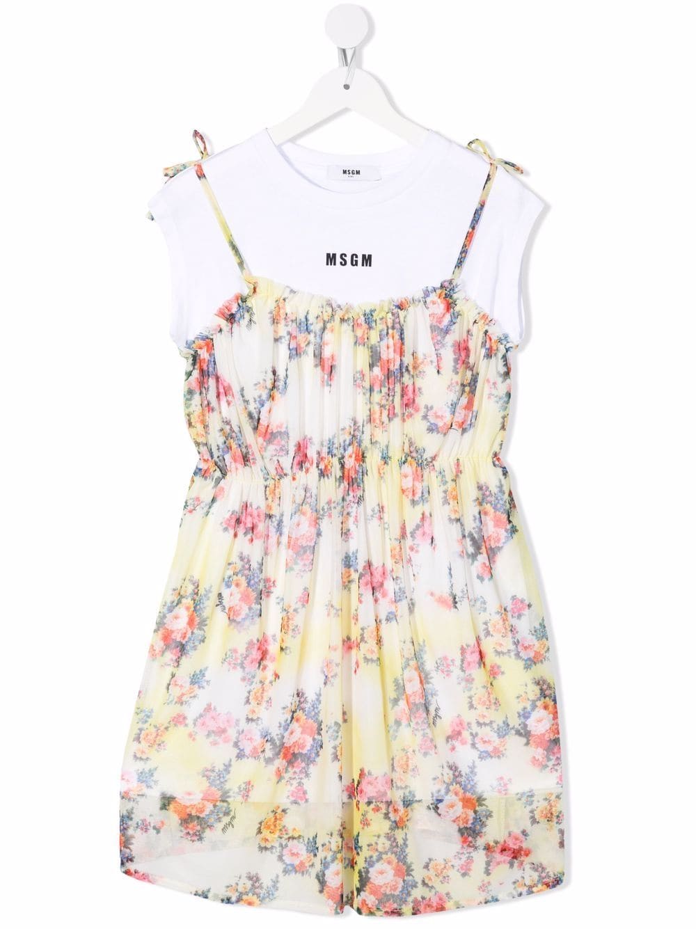 MSGM Kids Hemdkleid mit Blumen-Print - Gelb von MSGM Kids