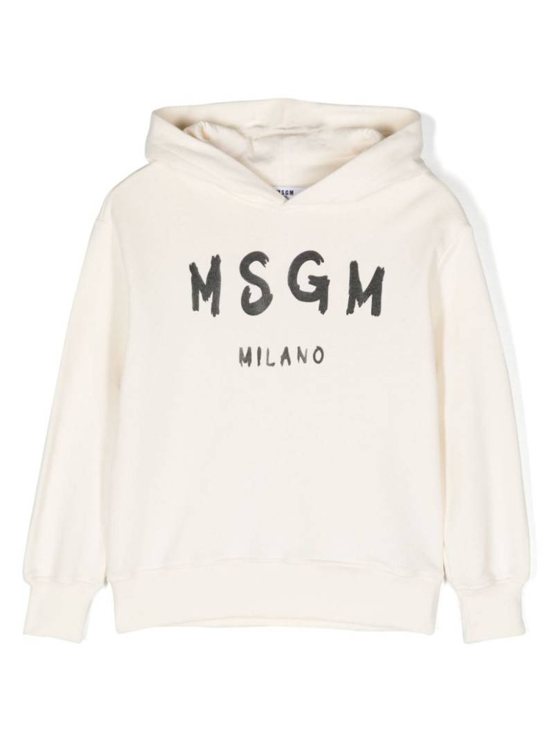 MSGM Kids Hoodie mit Logo-Print - Nude von MSGM Kids