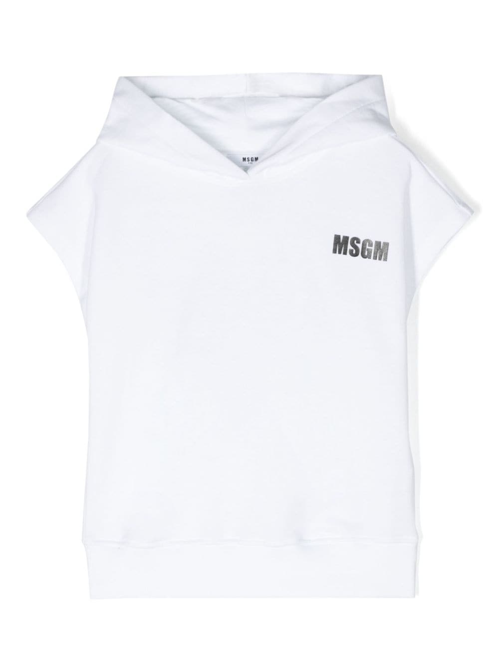 MSGM Kids Hoodie mit Logo-Print - Weiß von MSGM Kids