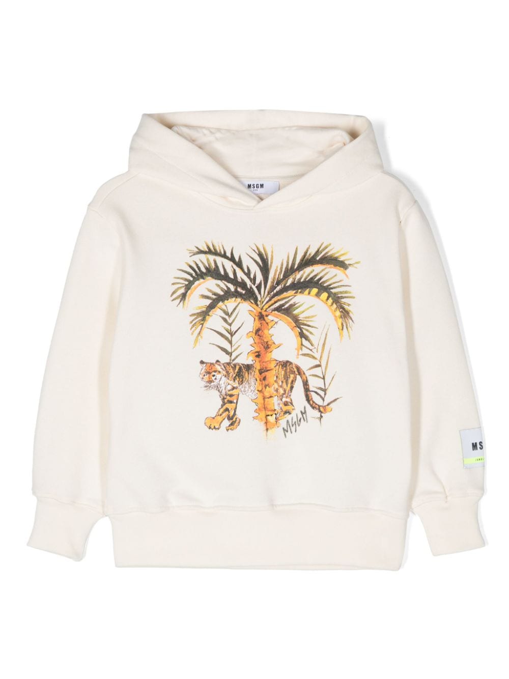 MSGM Kids Hoodie mit Tiger-Print - Weiß von MSGM Kids