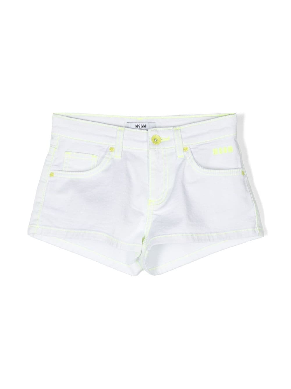 MSGM Kids Jeans-Shorts mit Kontrastnaht - Weiß von MSGM Kids