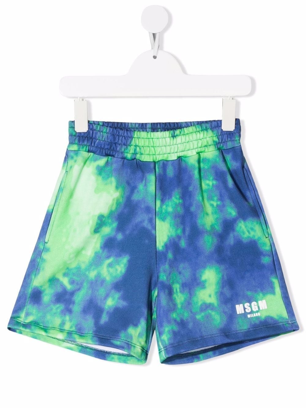 MSGM Kids Joggingshorts mit Batikmuster - Blau von MSGM Kids