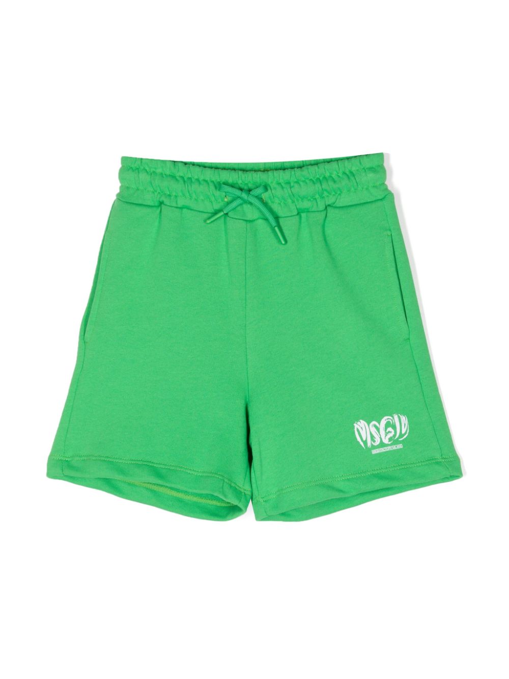 MSGM Kids Joggingshorts mit Logo-Print - Grün von MSGM Kids