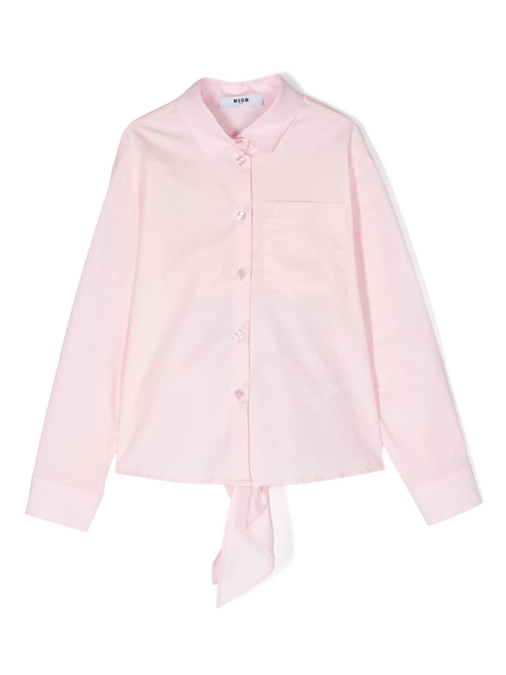 MSGM Kids Popeline-Hemd mit Logo-Stickerei - Rosa von MSGM Kids