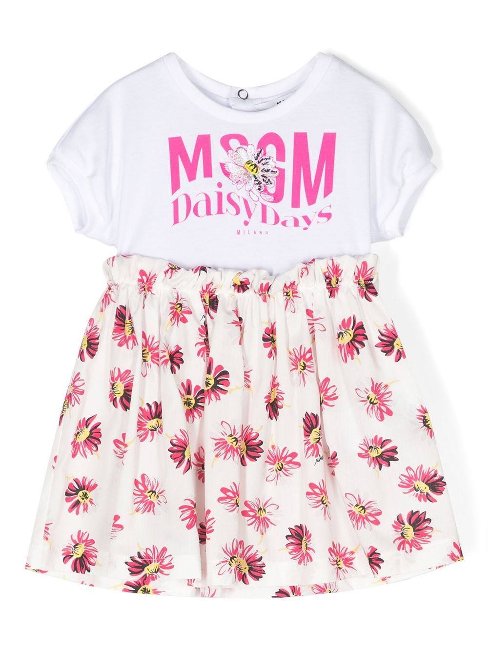 MSGM Kids Set aus Oberteil und Rock mit Blumen-Print - Weiß von MSGM Kids