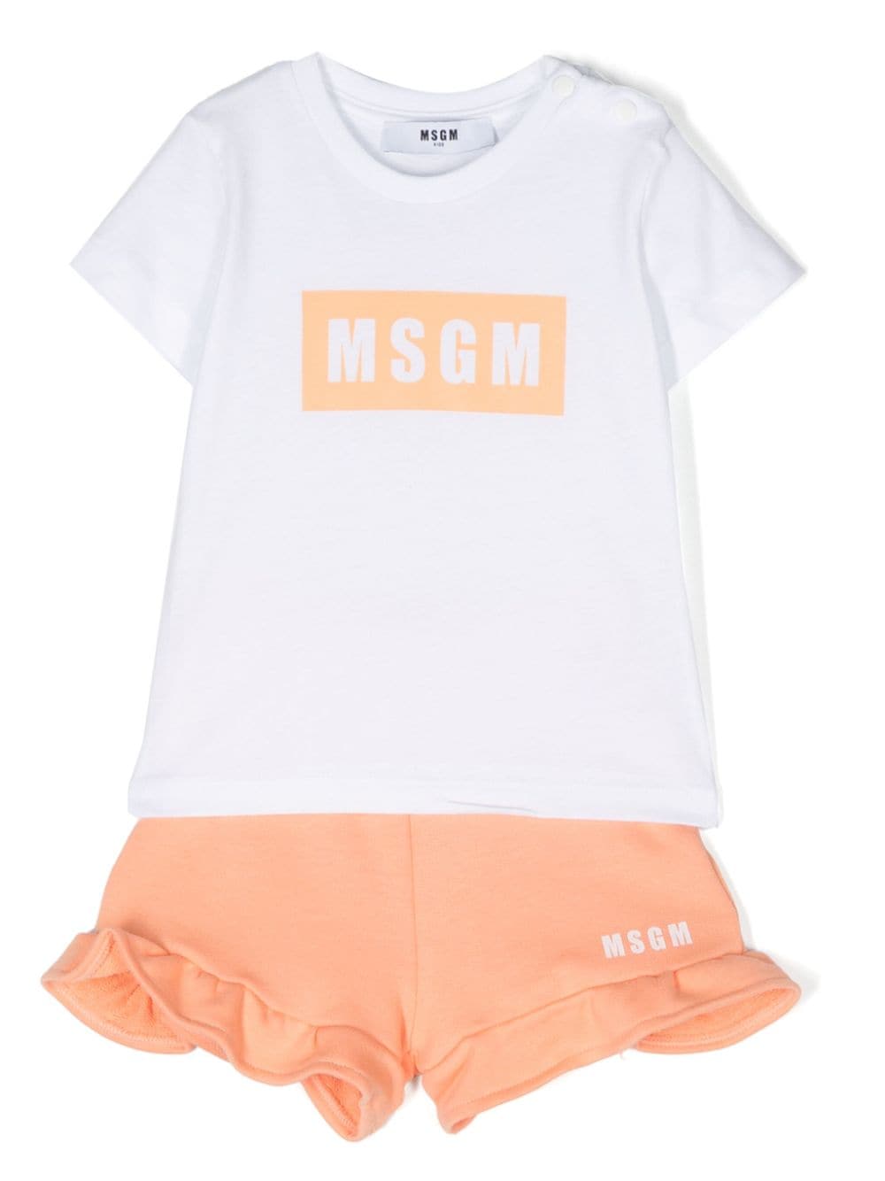 MSGM Kids Set aus T-Shirt und Shorts mit Logo - Weiß von MSGM Kids