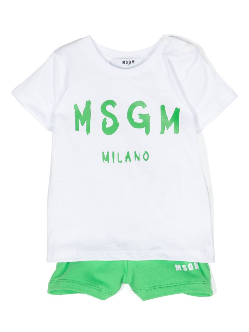 MSGM Kids Short-Set mit Logo-Print - Weiß von MSGM Kids