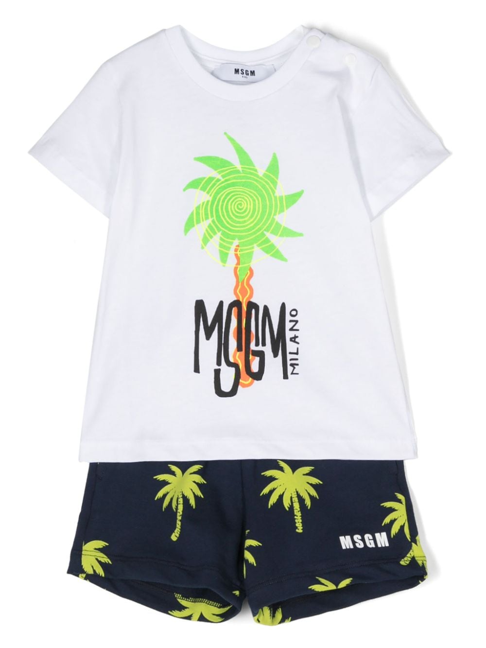 MSGM Kids Short-Set mit Palmen - Weiß von MSGM Kids